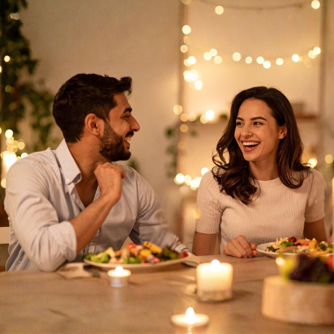 two people having dinner together