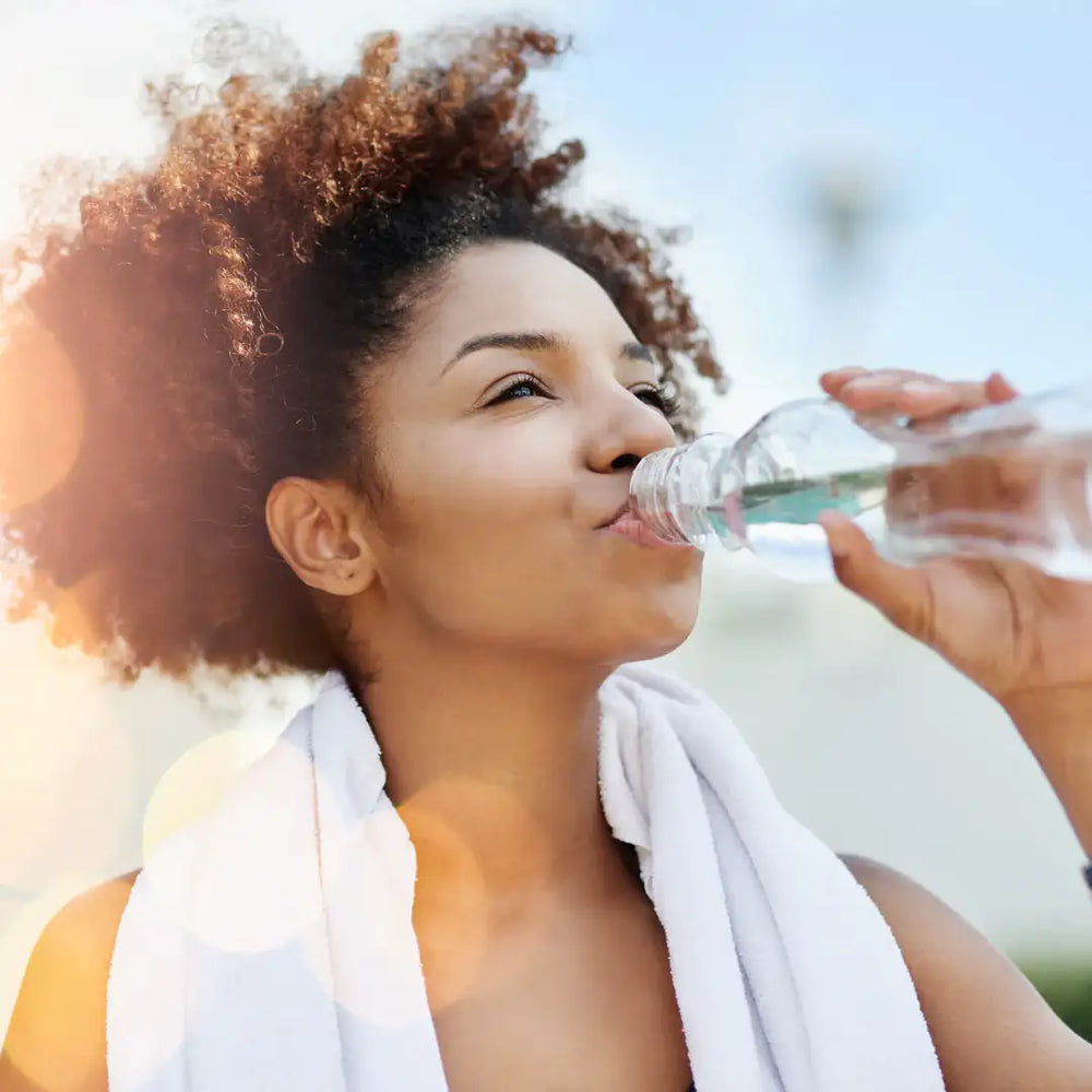 woman drinking water