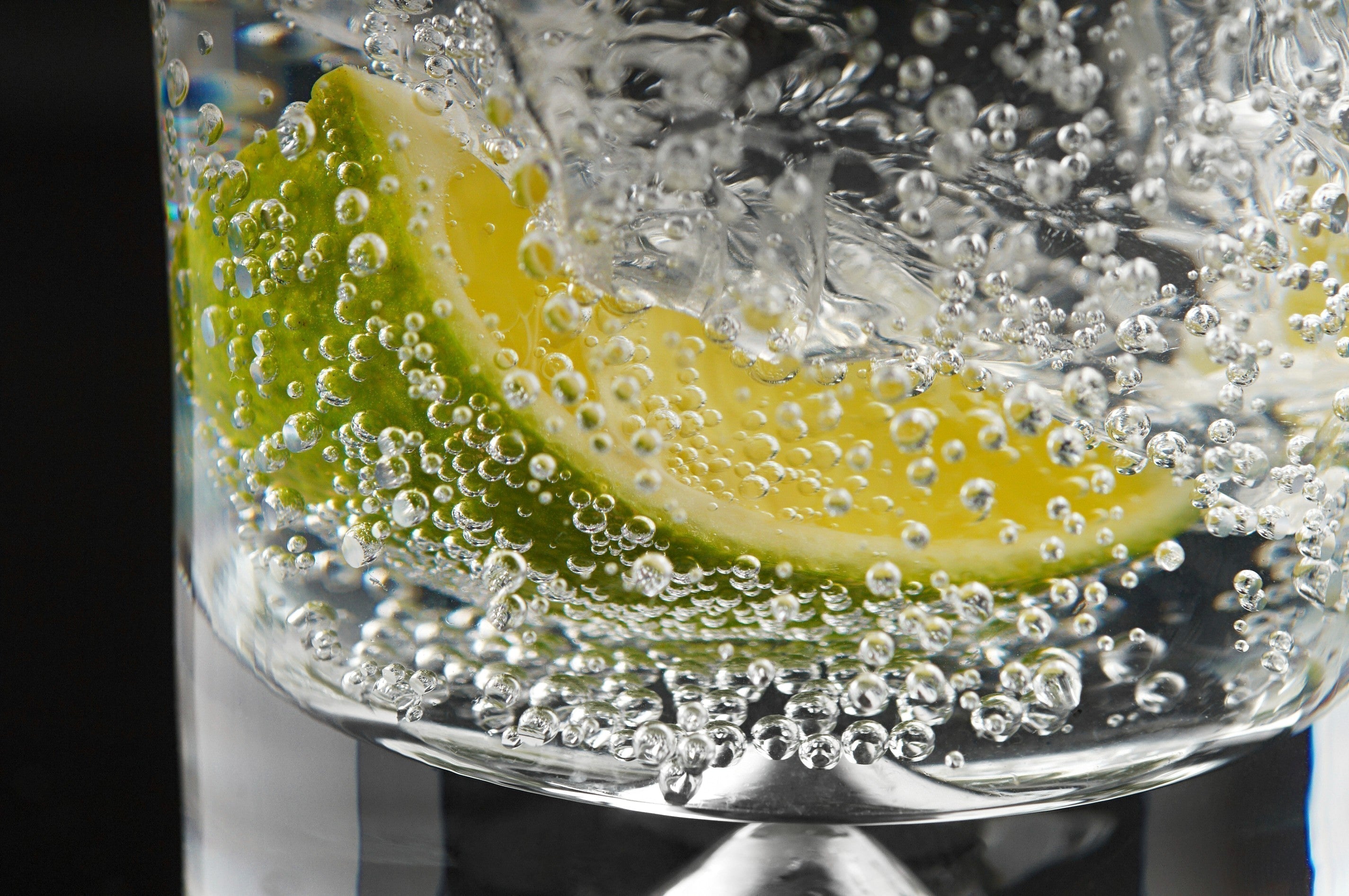 sparkling water in a glass