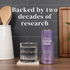 Can of GOOD IDEA Black Currant sparkling water with glass and text on the image reads: “Backed by two decades of research.”