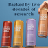 GOOD IDEA cans with a person selecting the Sea Berry flavor, with text that reads “Backed by two decades of research”